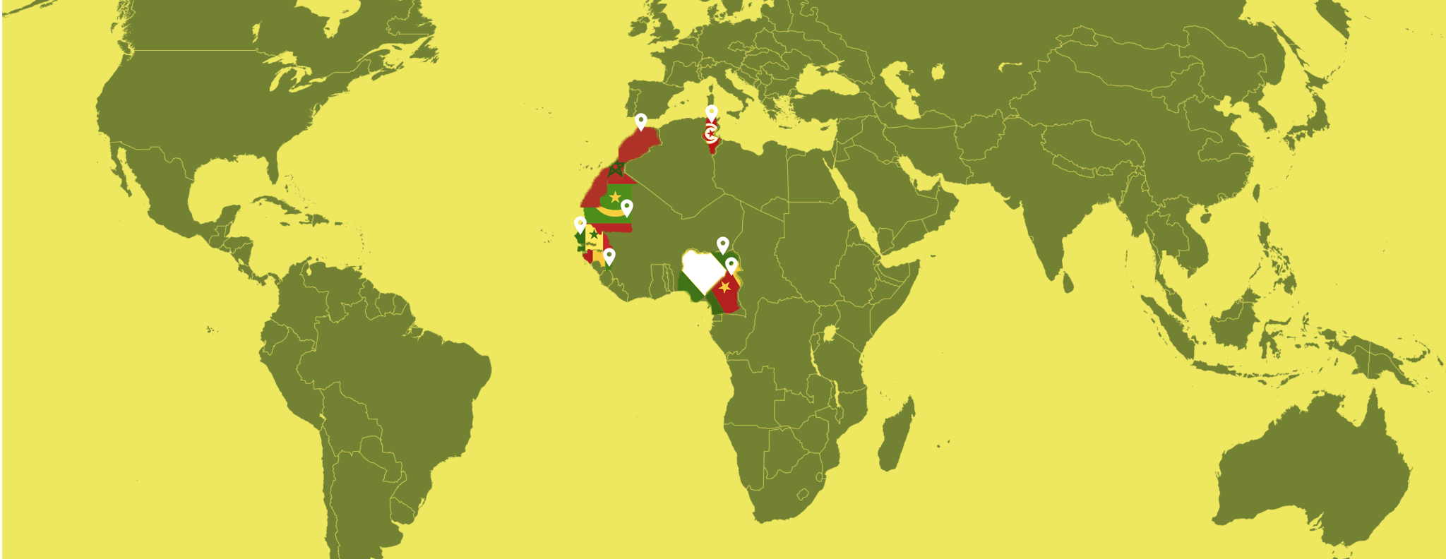 Carte mondiale de l'impact de l'OJA